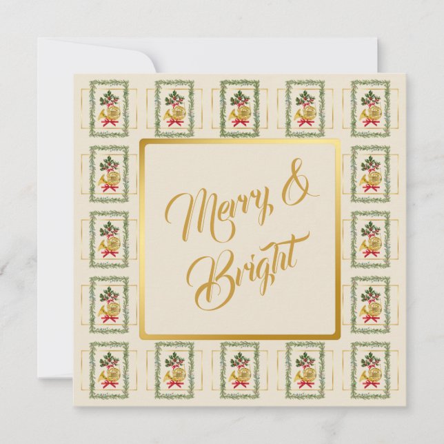 Elegant French Horn Christmas Irish Cream Card (Vorderseite)