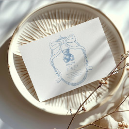 Elegant French Teddy Bear Diapper Raffle Begleitkarte