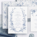 Elegant French Vintage Blue Floral Wedding Einladung<br><div class="desc">Elegant French Blue Vintage Floral Wedding</div>