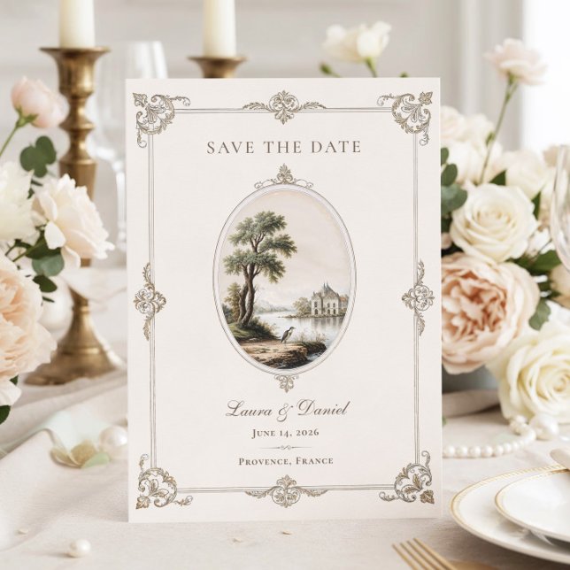 Elegant French Vintage Chateau Wedding  Save The Date (Von Creator hochgeladen)