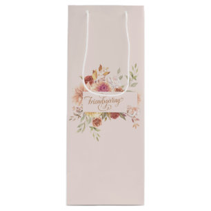 Elegant Friendsgiving Entertainment Geschenktüte Für Weinflaschen