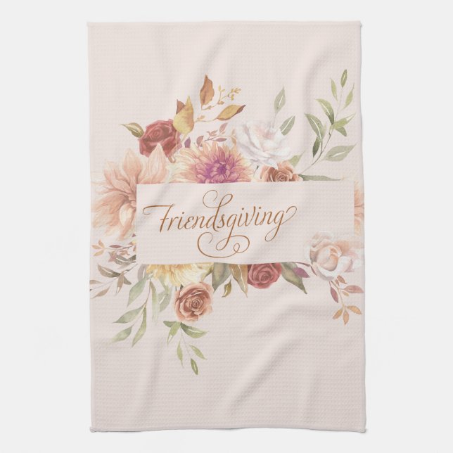 Elegant Friendsgiving Entertainment Geschirrtuch (Vertikal)