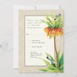 Elegant Fritillaria n Dragonfly UAWG Response Card Einladung