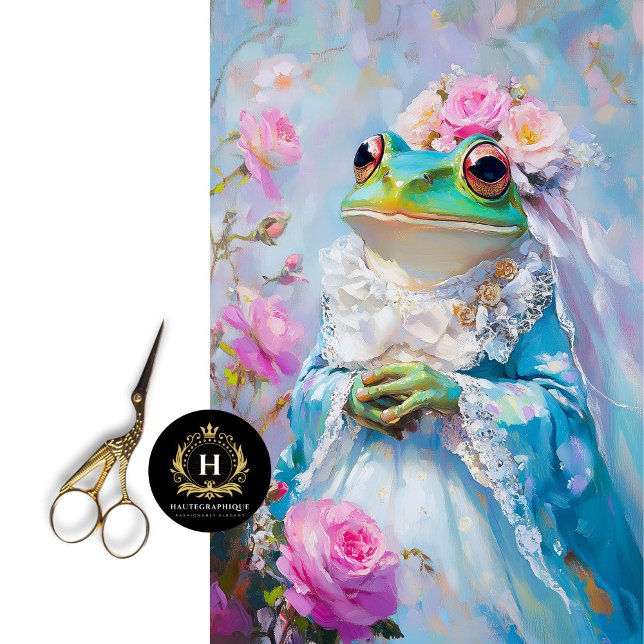 Elegant Frog Bride Illustration Decoupage Seidenpapier (Von Creator hochgeladen)
