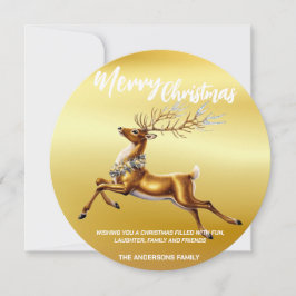 Elegant Frohe Weihnachten Gold Santa Deer Moose We