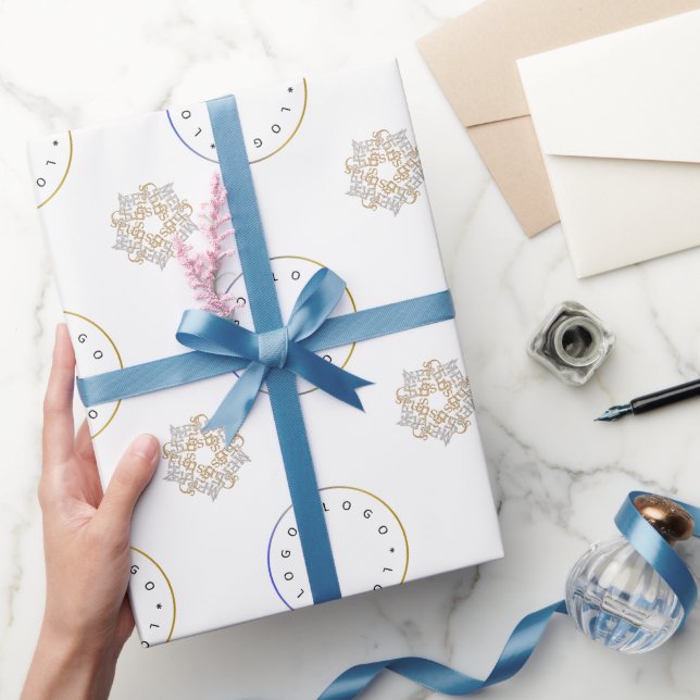 Elegant frohe Weihnachten Gold & Silver Star & Log Geschenkpapier (Schenken)