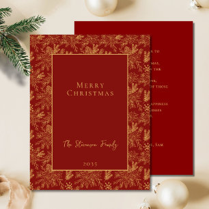 Elegant Frohe Weihnachten Roter Golden Poinsettia 