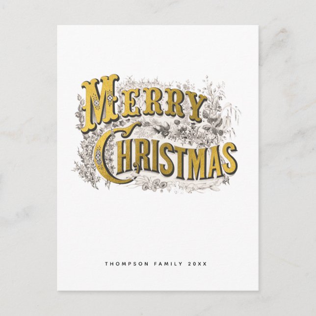 Elegant Frohe Weihnachten Rustikales Vintages Non- (Vorderseite)