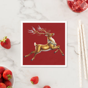 Elegant frohe Weihnachts-Weihnachtsfeierlichkeiten Serviette