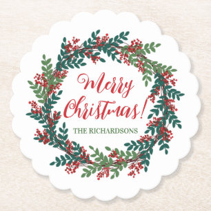 Elegant Frohe Weihnachtsfeiertag Name Untersetzer