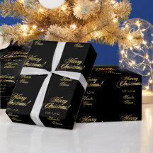 Elegant Frohe Weihnachtsschrift Schwarz und Gold