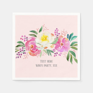 elegant, Frühlingsblumen rosa Blumen Serviette