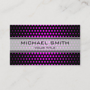 Elegant Fuchsia Polka Dot Pattern Visitenkarte