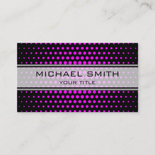 Elegant Fuchsia Polka Dot Pattern Visitenkarte (Vorderseite)