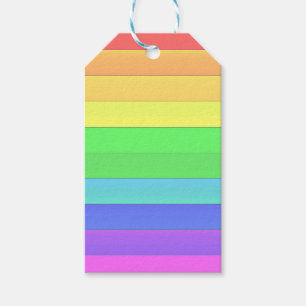Elegant & Fun Farbenfrohe Regenbogenstreifen Geschenkanhänger