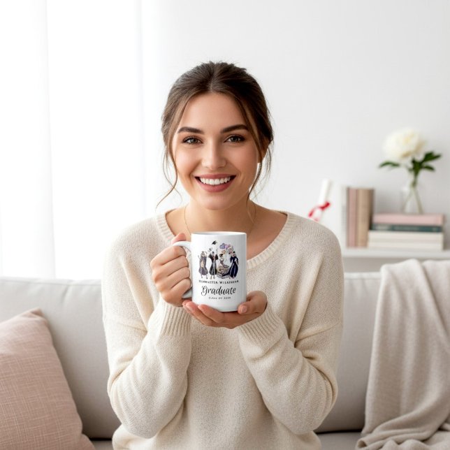 Elegant Fun Graduate Tossed Cap Class of 2026  Kaffeetasse (Von Creator hochgeladen)