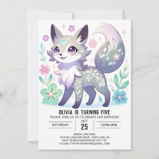 Elegant Fun Wolf Digitaler Geburtstag Einladung