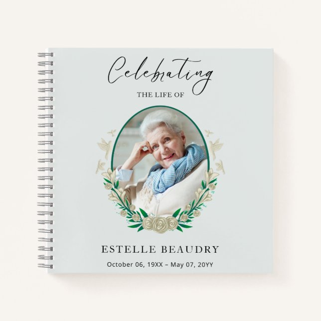 Elegant Funeral Celebration of life Guest Book Notizbuch (Vorderseite)