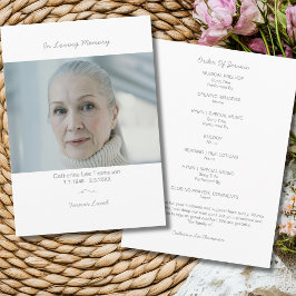 Elegant Funeral Photo Order Of Service Program Programm