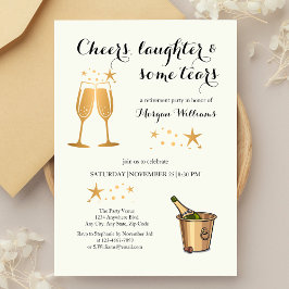 Elegant Funny Cheers Laughter Tränen Rente Einladung