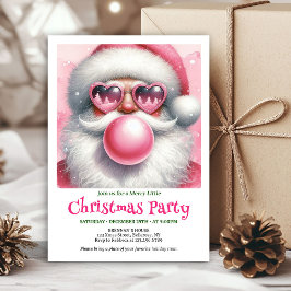 Elegant Funny Santa Heart Glasses Christmas Invite Einladung