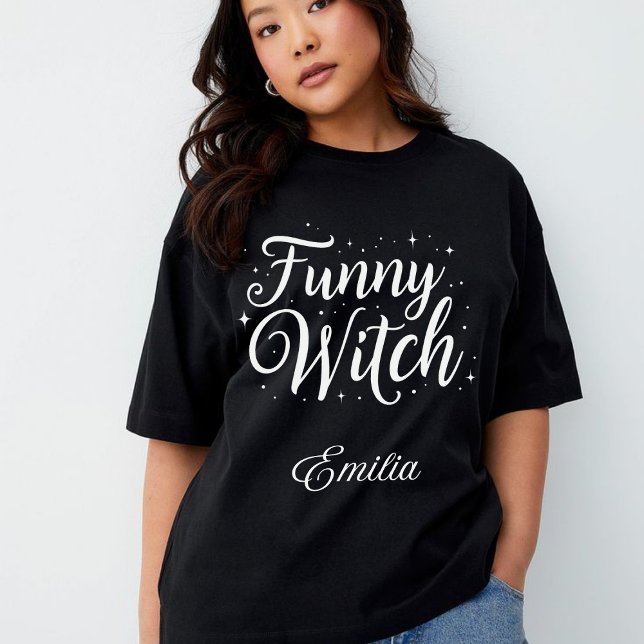 Elegant Funny Wittling Halloween Calligrafy T-Shirt (Von Creator hochgeladen)