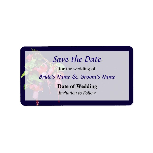 Elegant Fuscia Marshia Save the Date Adressaufkleber (Vorne)