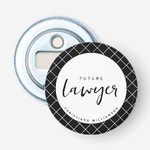 Elegant Future Lawyer Karo Pattern Personalisiert Flaschenöffner