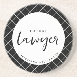 Elegant Future Lawyer Karo Pattern Personalisiert Getränkeuntersetzer