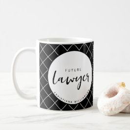 Elegant Future Lawyer Karo Pattern Personalisiert Kaffeetasse