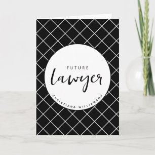 Elegant Future Lawyer Karo Pattern Personalisiert Karte