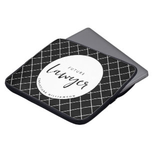 Elegant Future Lawyer Karo Pattern Personalisiert Laptopschutzhülle