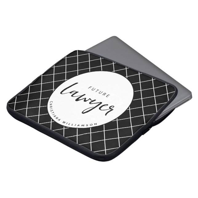 Elegant Future Lawyer Karo Pattern Personalisiert Laptopschutzhülle (Vorne Oben)