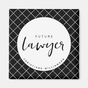 Elegant Future Lawyer Karo Pattern Personalisiert Magnet