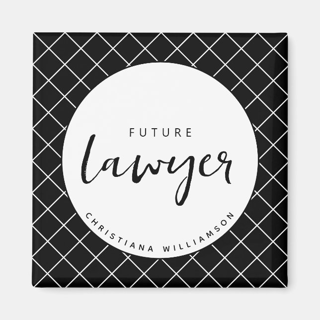 Elegant Future Lawyer Karo Pattern Personalisiert Magnet (Vorne)