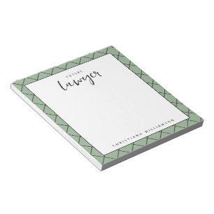 Elegant Future Lawyer Karo Pattern Personalisiert Notizblock