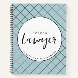 Elegant Future Lawyer Karo Pattern Personalisiert Notizbuch