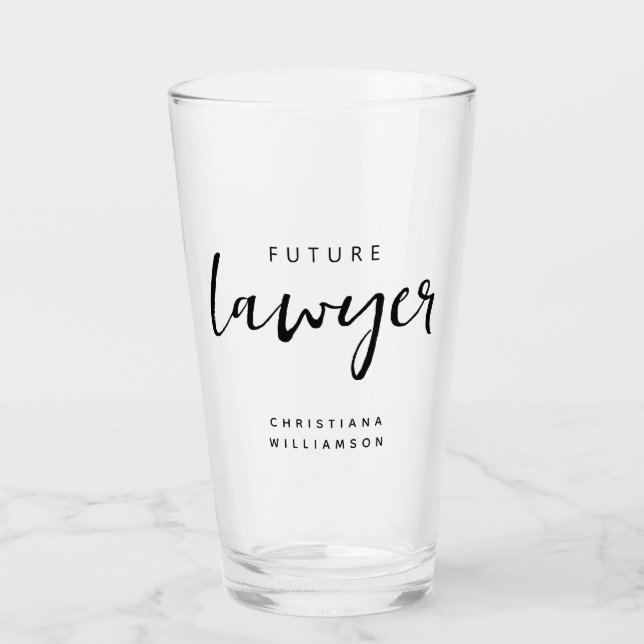 Elegant Future Lawyer Law Student Personalisiert Glas (Vorderseite)