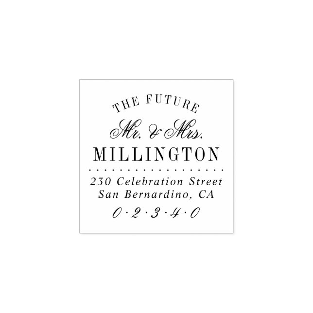 Elegant Future Mr. & Mrs. Wedding Rücksendeadresse Gummistempel (Prägung)