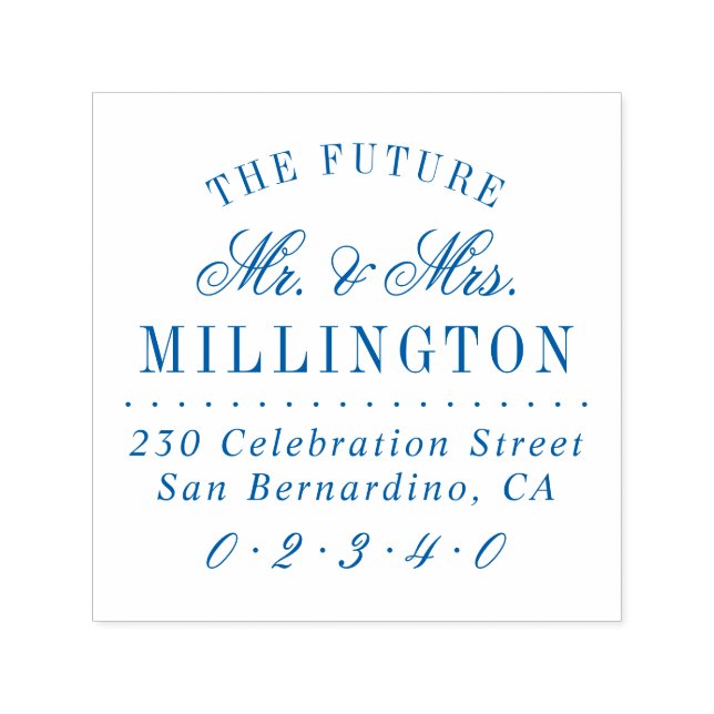 Elegant Future Mr. & Mrs. Wedding Rücksendeadresse Permastempel (Design)