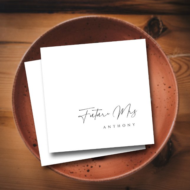 Elegant Future Mrs. | Brautparty in Handschrift Serviette (Elegant Future Mrs _ Hand Lettered Bridal Shower Napkin)