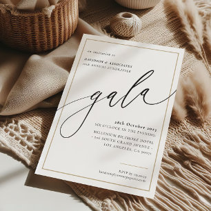 ELEGANT GALA calligraphy stylish formal gold black Einladung