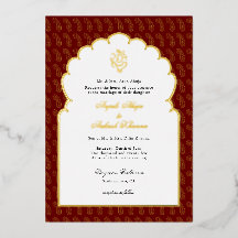Elegant Ganesh Indian Hochzeit Rot und Gold I
