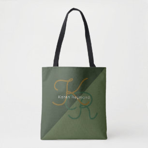 elegant ganz vorbei - 2 grünes mit Monogramm