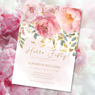 Elegant Garden Floral 50. Geburtstag Einladung