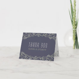 Elegant garden floral rustic wedding thank you dankeskarte