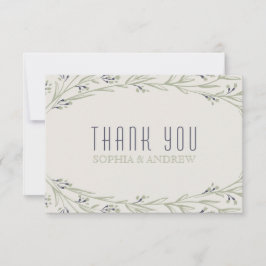 Elegant garden floral rustic wedding thank you dankeskarte