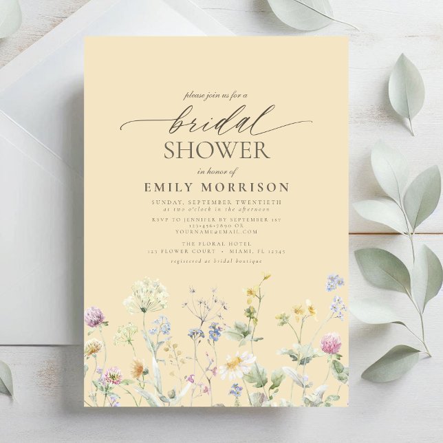 Elegant Garden Flowers Watercolor Bridal Shower Einladung (Von Creator hochgeladen)
