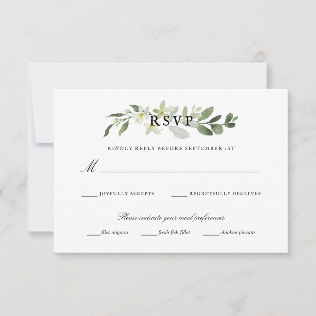 Elegant Garden Greenery Eucalyptus Wedding Rsvp (Vorderseite)