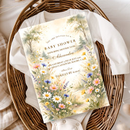 Elegant Garden Meadow Baby Shower Einladung